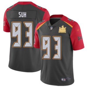 Delightful Buccaneers #93 Ronde Barber Suh Gray Men's Super Bowl LV Champions Patch Stitched NFL Limited Inverted Legend Jersey