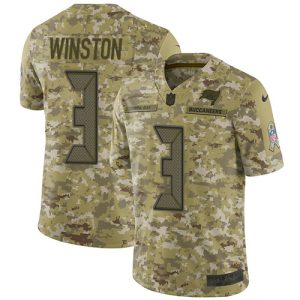 Top notch Buccaneers #3 Ronde Barber Winston Camo Men's Stitched NFL Limited 2018 Salute To Service Jersey