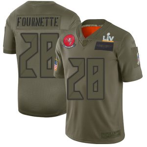 Delightful Tampa Bay Buccaneers #28 Leonard Fournette Camo Men's Super Bowl LV Bound Stitched NFL Limited 2019 Salute To Service Jersey
