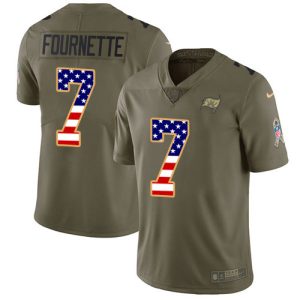 Top notch Tampa Bay Buccaneers #7 Leonard Fournette Olive/USA Flag Men's Stitched NFL Limited 2017 Salute To Service Jersey