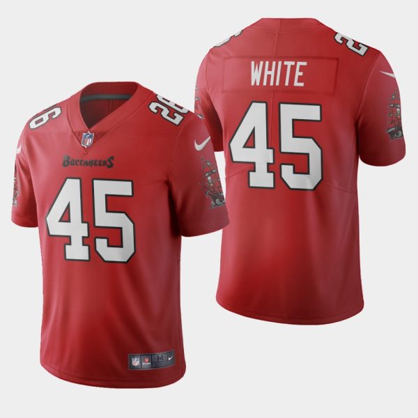 Stunning Tampa Bay Buccaneers #45 Devin White Red Men's 2020 Vapor Limited NFL Jersey