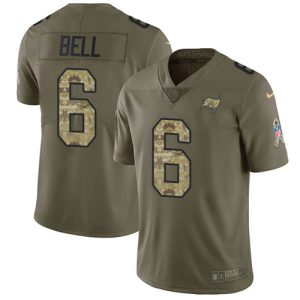 Top notch Buccaneers #6 Tom Brady Bell Olive/Camo Men's Stitched NFL Limited 2017 Salute To Service Jersey