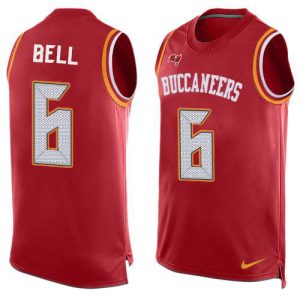Amazing Buccaneers #6 Ronde Barber Bell Red Team Color Men's Stitched NFL Limited Tank Top Jersey