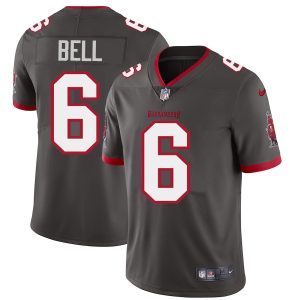 Stunning Tampa Bay Buccaneers #6 Le'Veon Bell Men's Pewter Alternate Vapor Limited Jersey