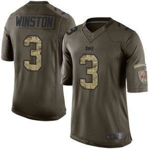 Top notch Buccaneers #3 Rob Gronkowski Winston Green Men's Stitched NFL Limited 2015 Salute To Service Jersey