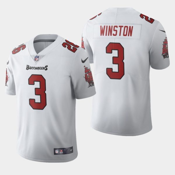 High quality Tampa Bay Buccaneers #3 Jameis Winston White Men's 2020 Vapor Limited NFL Jersey