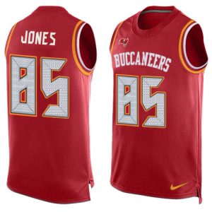 Amazing Buccaneers #85 Tom Brady Jones Red Team Color Men's Stitched NFL Limited Tank Top Jersey