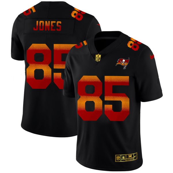 Fantastic Tampa Bay Buccaneers #85 Julio Jones Men's Black Red Orange Stripe Vapor Limited NFL Jersey