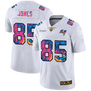 Superb Tampa Bay Buccaneers #85 Julio Jones Men's White Multi-Color 2020 NFL Crucial Catch Limited NFL Jersey