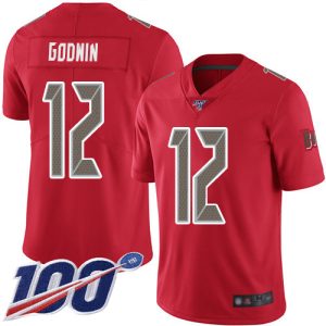 Amazing Buccaneers #12 Rob Gronkowski Godwin Red Men's Stitched NFL Limited Rush 100th Season Jersey