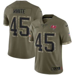 Amazing Tampa Bay Buccaneers #45 Devin White Men's 2022 Salute To Service Limited Jersey - Olive