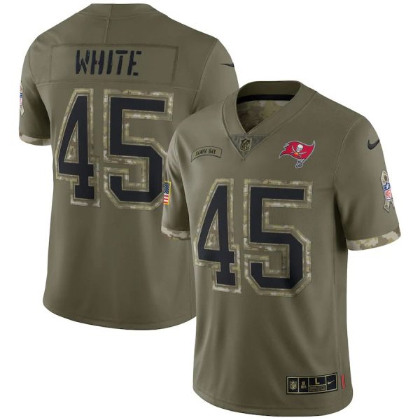Amazing Tampa Bay Buccaneers #45 Devin White Men's 2022 Salute To Service Limited Jersey - Olive