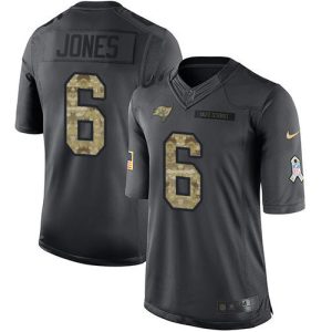 Amazing Buccaneers #6 Tom Brady Jones Black Men's Stitched NFL Limited 2016 Salute to Service Jersey