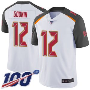 Delightful Buccaneers #12 Rob Gronkowski Godwin White Men's Stitched NFL 100th Season Vapor Limited Jersey
