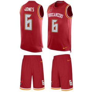 Top notch Buccaneers #6 Tom Brady Jones Red Team Color Men's Stitched NFL Limited Tank Top Suit Jersey