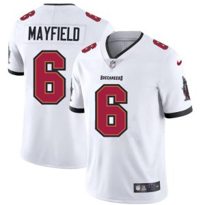 Top notch Tampa Bay Buccaneers #6 Baker Mayfield Men's White Vapor Limited Jersey