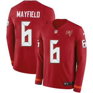 Amazing Buccaneers #6 Rob Gronkowski Mayfield Red Team Color Men's Stitched NFL Limited Therma Long Sleeve Jersey