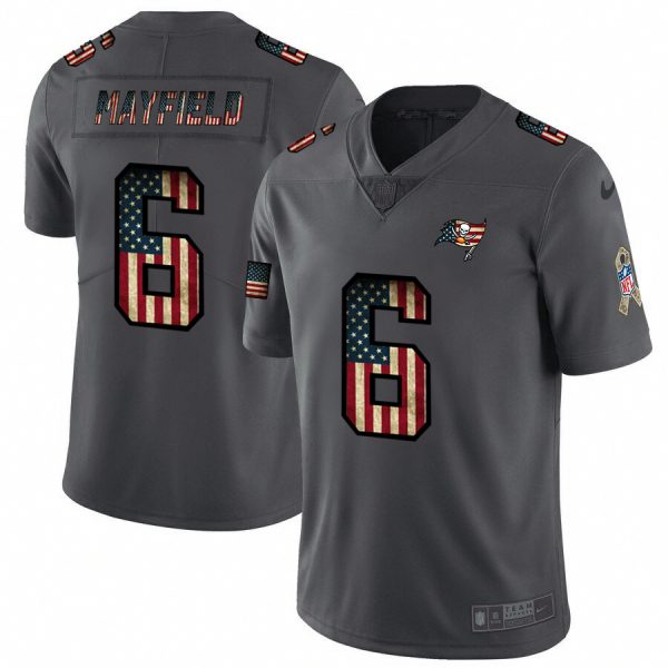 Superb Tampa Bay Buccaneers #6 Baker Mayfield 2018 Salute To Service Retro USA Flag Limited NFL Jersey