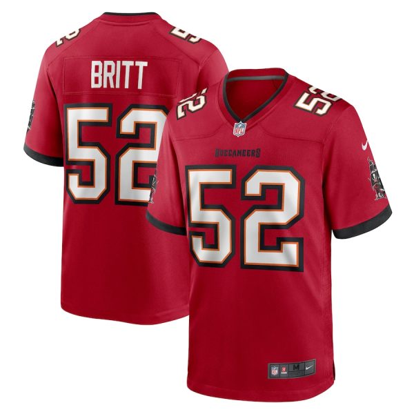 Delightful Tampa Bay Buccaneers #52 K.J. Britt Men's NFL Game Jersey - Red