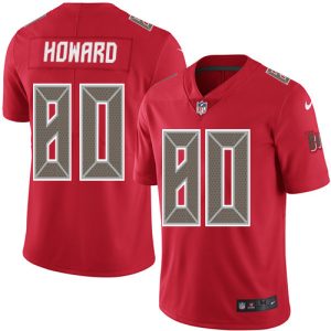 Top notch Buccaneers #80 Rob Gronkowski J. Howard Red Men's Stitched NFL Limited Rush Jersey