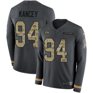 Top notch Buccaneers #94 Tom Brady Kancey Anthracite Salute to Service Men's Stitched NFL Limited Therma Long Sleeve Jersey
