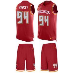 Amazing Buccaneers #94 Tom Brady Kancey Red Team Color Men's Stitched NFL Limited Tank Top Suit Jersey