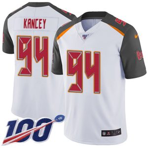Top notch Buccaneers #94 Tom Brady Kancey White Men's Stitched NFL 100th Season Vapor Untouchable Limited Jersey