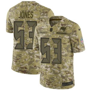 High quality Buccaneers #53 Ronde Barber Jones Camo Men's Stitched NFL Limited 2018 Salute To Service Jersey