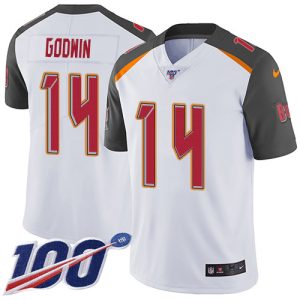 Premium Buccaneers #14 Rob Gronkowski Godwin White Men's Stitched NFL 100th Season Vapor Untouchable Limited Jersey