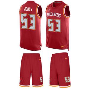 Top notch Buccaneers #53 Ronde Barber Jones Red Team Color Men's Stitched NFL Limited Tank Top Suit Jersey