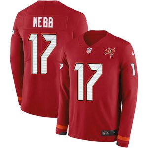 Top notch Buccaneers #17 Ronde Barber Webb Red Team Color Men's Stitched NFL Limited Therma Long Sleeve Jersey