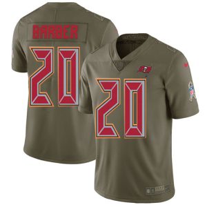 Exceptional Buccaneers #20 Tom Brady Barber Olive Men's Stitched NFL Limited 2017 Salute to Service Jersey