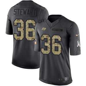 Stunning Buccaneers #36 Ronde Barber Stewart Black Men's Stitched NFL Limited 2016 Salute to Service Jersey
