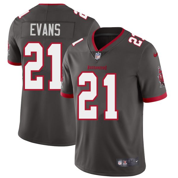Amazing Tampa Bay Buccaneers #21 Justin Evans Men's Pewter Alternate Vapor Limited Jersey