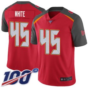 Superb Buccaneers #45 Tom Brady White Red Team Color Men's Stitched NFL 100th Season Vapor Limited Jersey