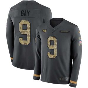 Amazing Buccaneers #9 Ronde Barber Gay Anthracite Salute to Service Men's Stitched NFL Limited Therma Long Sleeve Jersey