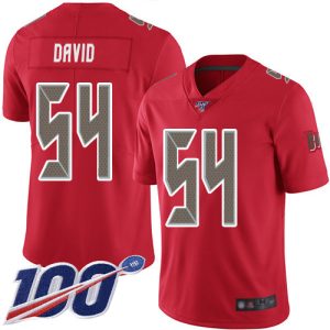 Stunning Buccaneers #54 Ronde Barber David Red Men's Stitched NFL Limited Rush 100th Season Jersey