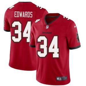 Top notch Tampa Bay Buccaneers #34 Mike Edwards Men's Red Vapor Limited Jersey
