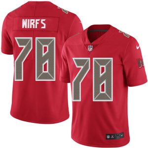 Outstanding Buccaneers #78 Tom Brady Wirfs Red Men's Stitched NFL Limited Rush Jersey