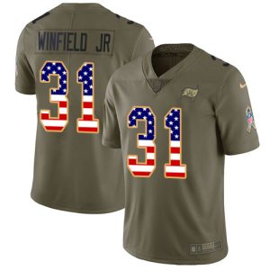 Delightful Buccaneers #31 Tom Brady Winfield Jr. Olive/USA Flag Men's Stitched NFL Limited 2017 Salute To Service Jersey