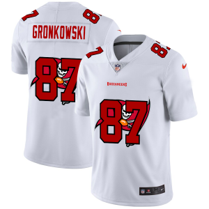 Exceptional Tampa Bay Buccaneers #87 Rob Gronkowski White Men's Team Logo Dual Overlap Limited NFL Jersey