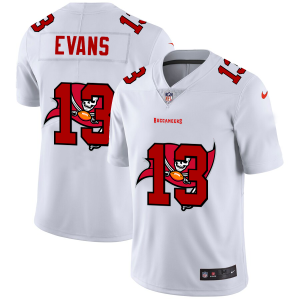 Premium Tampa Bay Buccaneers #13 Mike Evans White Men's Team Logo Dual Overlap Limited NFL Jersey
