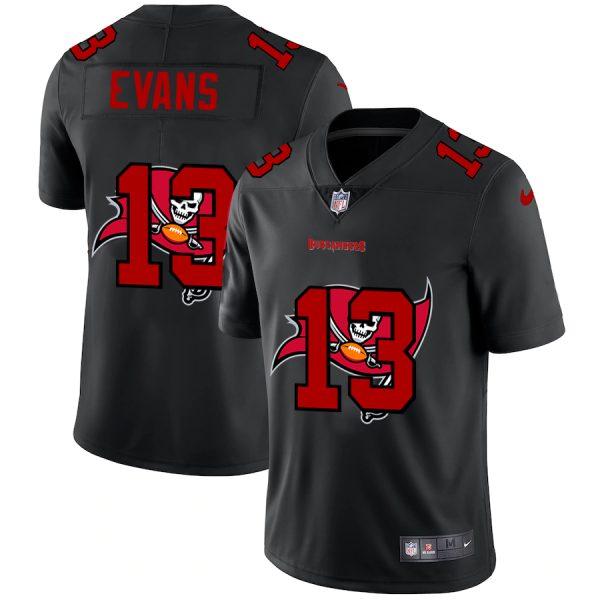 Stunning Tampa Bay Buccaneers #13 Mike Evans Men's Team Logo Dual Overlap Limited NFL Jersey Black