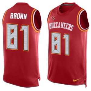 Amazing Buccaneers #81 Rob Gronkowski Brown Red Team Color Men's Stitched NFL Limited Tank Top Jersey