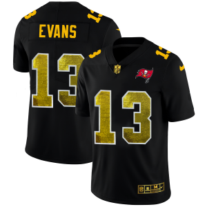 Superb Tampa Bay Buccaneers #13 Mike Evans Men's Black Golden Sequin Vapor Limited NFL Jersey
