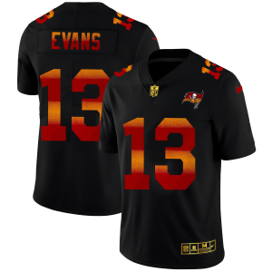 Fantastic Tampa Bay Buccaneers #13 Mike Evans Men's Black Red Orange Stripe Vapor Limited NFL Jersey