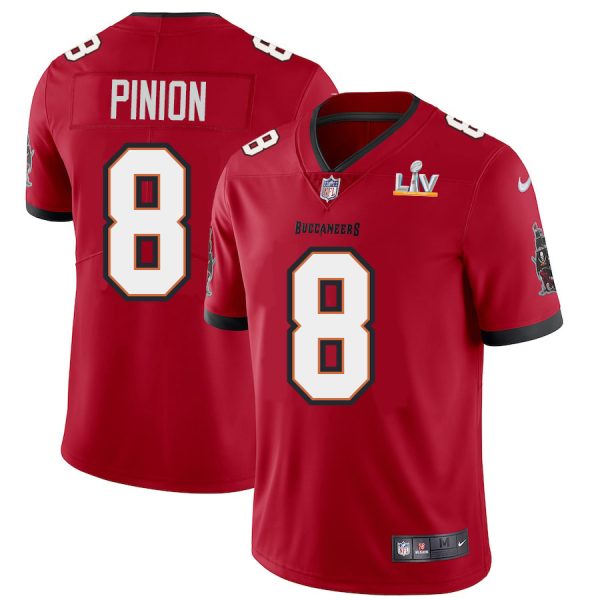Stunning Tampa Bay Buccaneers #8 Bradley Pinion Men's Super Bowl LV Bound Red Vapor Limited Jersey