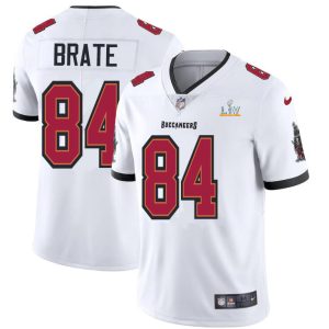 Amazing Tampa Bay Buccaneers #84 Cameron Brate Men's Super Bowl LV Bound White Vapor Limited Jersey