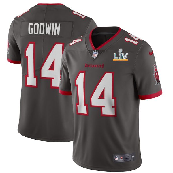Fantastic Tampa Bay Buccaneers #14 Chris Godwin Men's Super Bowl LV Bound Pewter Alternate Vapor Limited Jersey