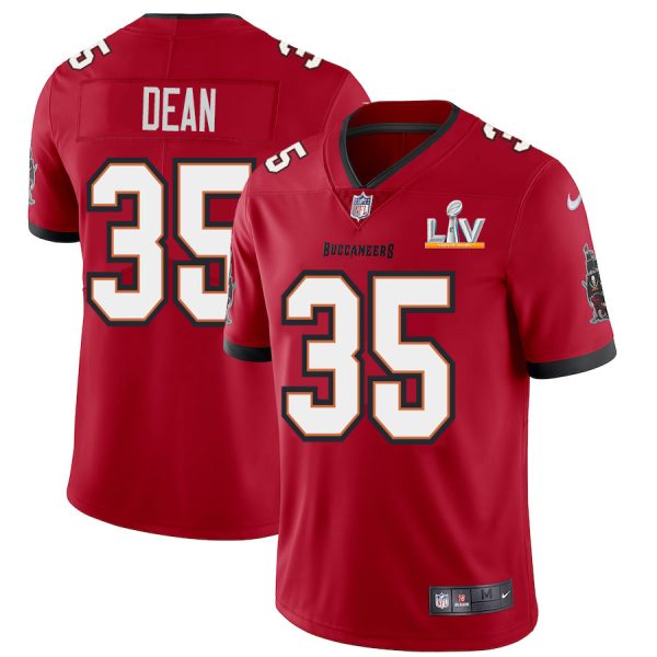 Fantastic Tampa Bay Buccaneers #35 Jamel Dean Men's Super Bowl LV Bound Red Vapor Limited Jersey